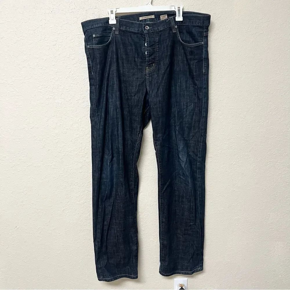 John Varvatos Blue Denim Jeans Mens Sz 42x36 Dark Wash Authentic Fit Button Fly